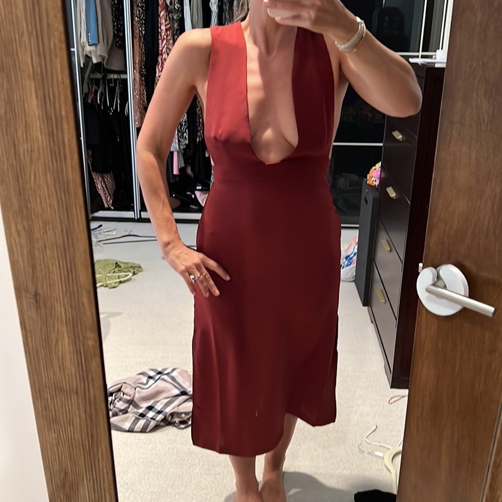 Forever 21 deep v sexy midi dress